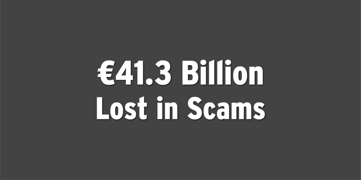 Scammers are Winning: € 41.3 ($ 47.8) Billion lost in Scams, up 15%