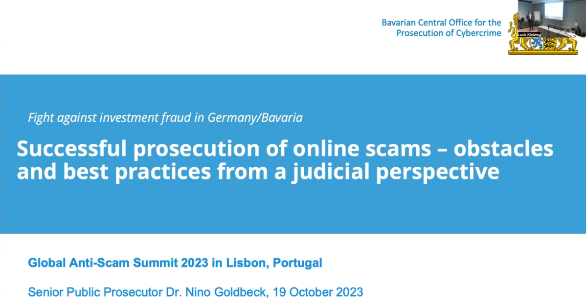 Successful prosecution of online scams – obstacles and best practices from a judicial perspective